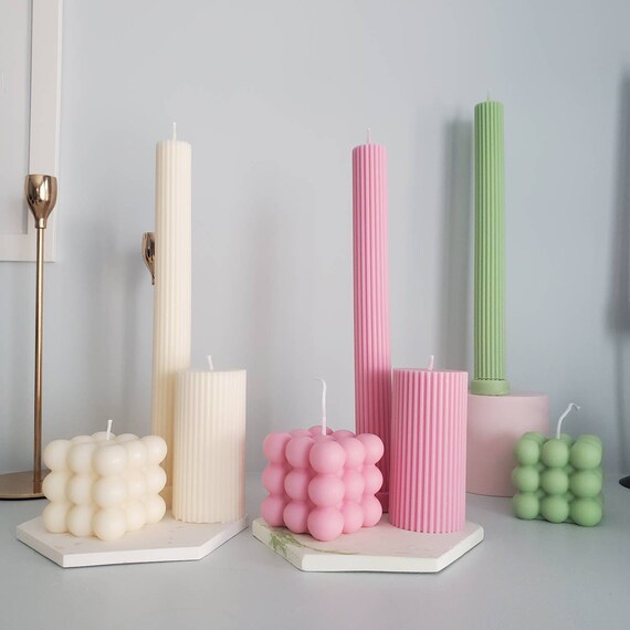 Cylinder Soy Bubble Candle - Various Colors Available