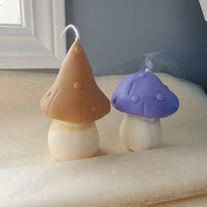 Mushroom candle, cute shaped candle, unique candle gift, wedding gift, handmade soy candle, aesthetic room decor, funky gift