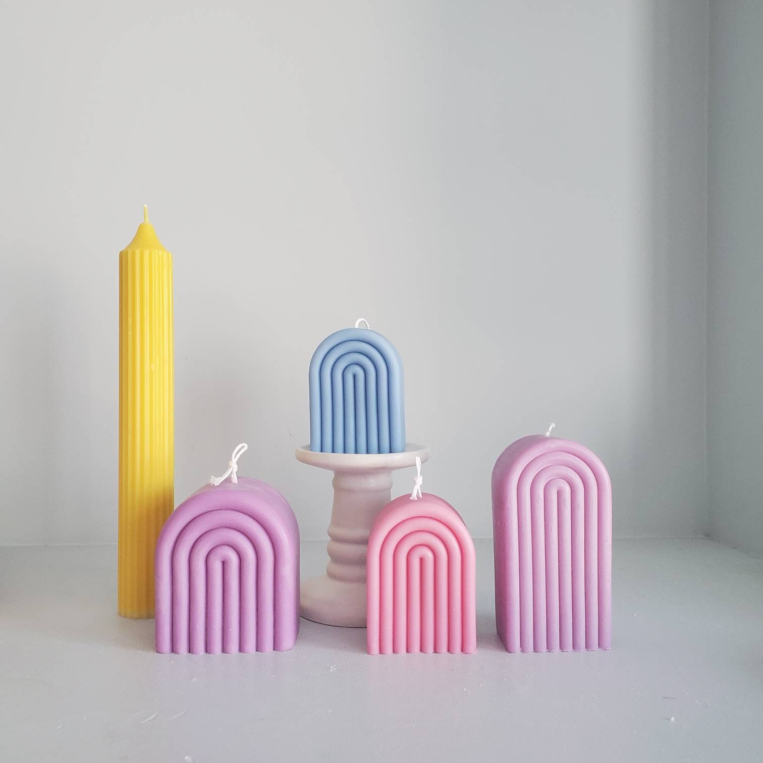 Handmade Rainbow Soy Candle, Aesthetic Arch Decor, Housewarming Gift