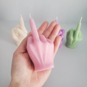 Middle finger candle, fuck it candle, cool candle, best friend gift, funny shape candle, aesthetic room decor, small candle image 3