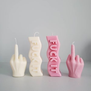 Middle finger candle, fuck it candle, cool candle, best friend gift, funny shape candle, aesthetic room decor, small candle image 6
