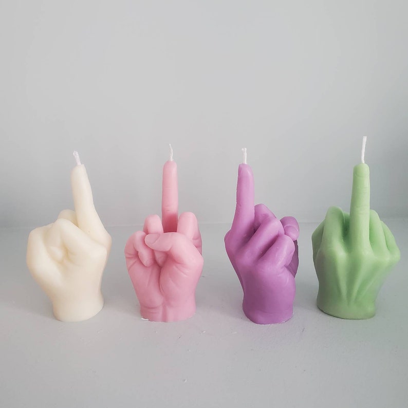 Middle finger candle, fuck it candle, cool candle, best friend gift, funny shape candle, aesthetic room decor, small candle image 4