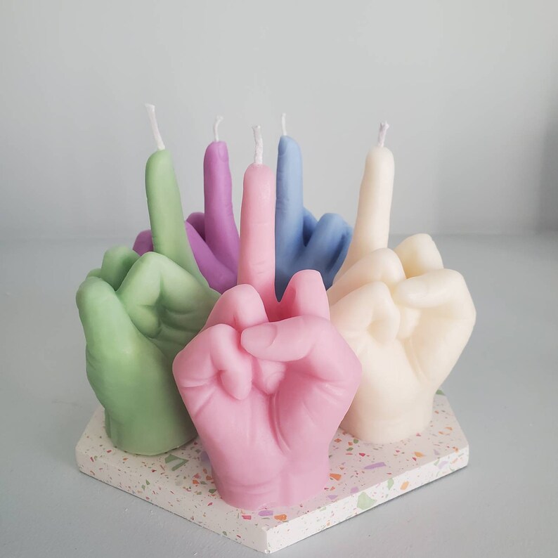 Middle finger candle, fuck it candle, cool candle, best friend gift, funny shape candle, aesthetic room decor, small candle image 5