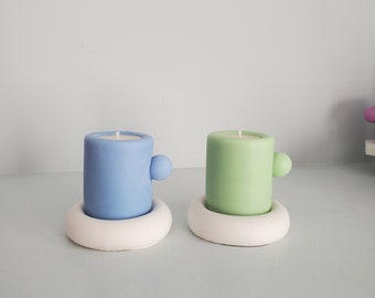 Mug candle | coffee cup candle, scented shaped candle, unique gift set, geometric room decor