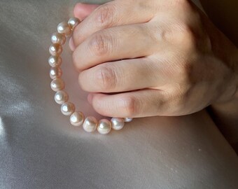Custom Pearl Bracelet, Natural Freshwater Pearl Jewelry