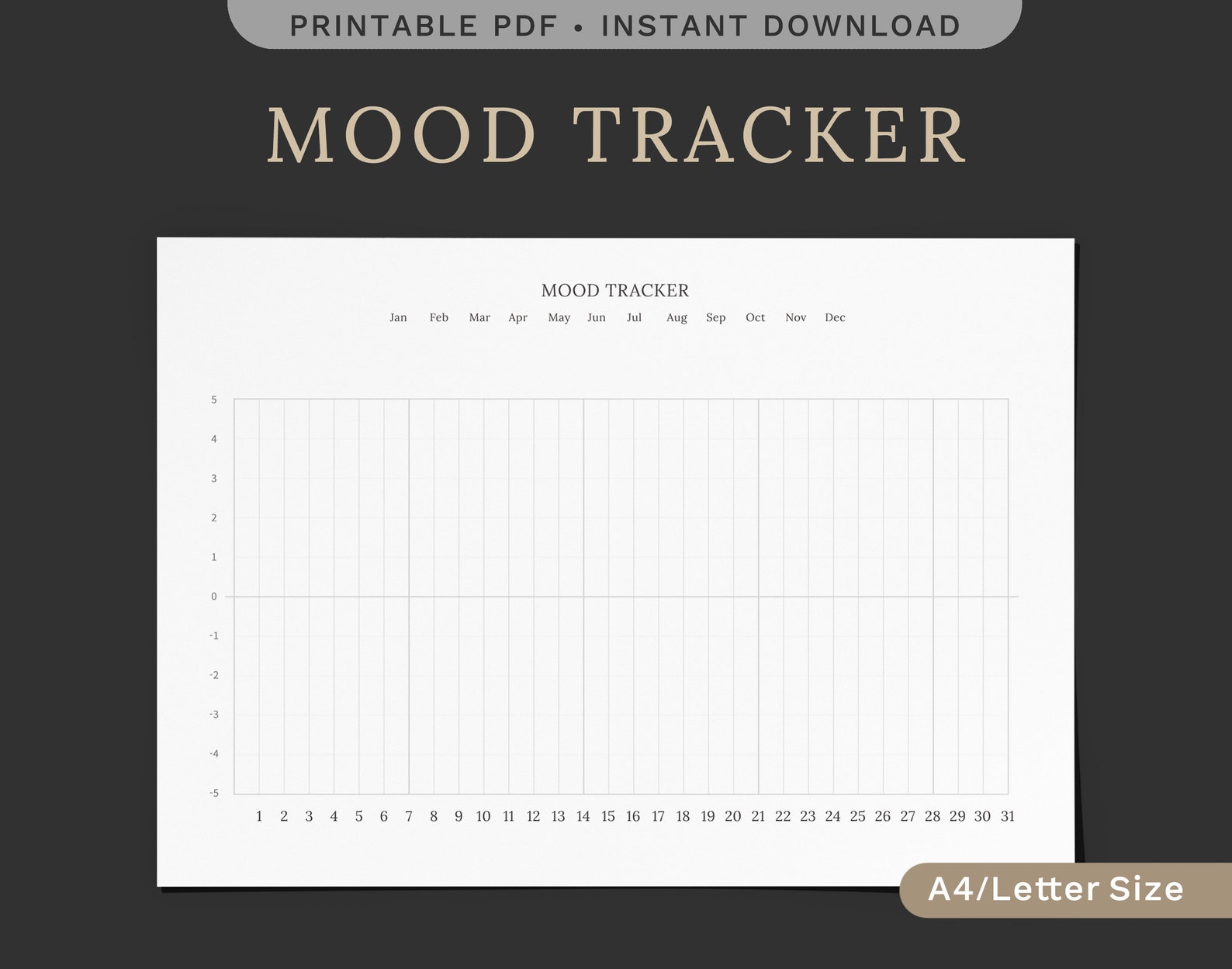 Printable Mood Tracker Mood Calendar Monthly Mood Chart | Etsy