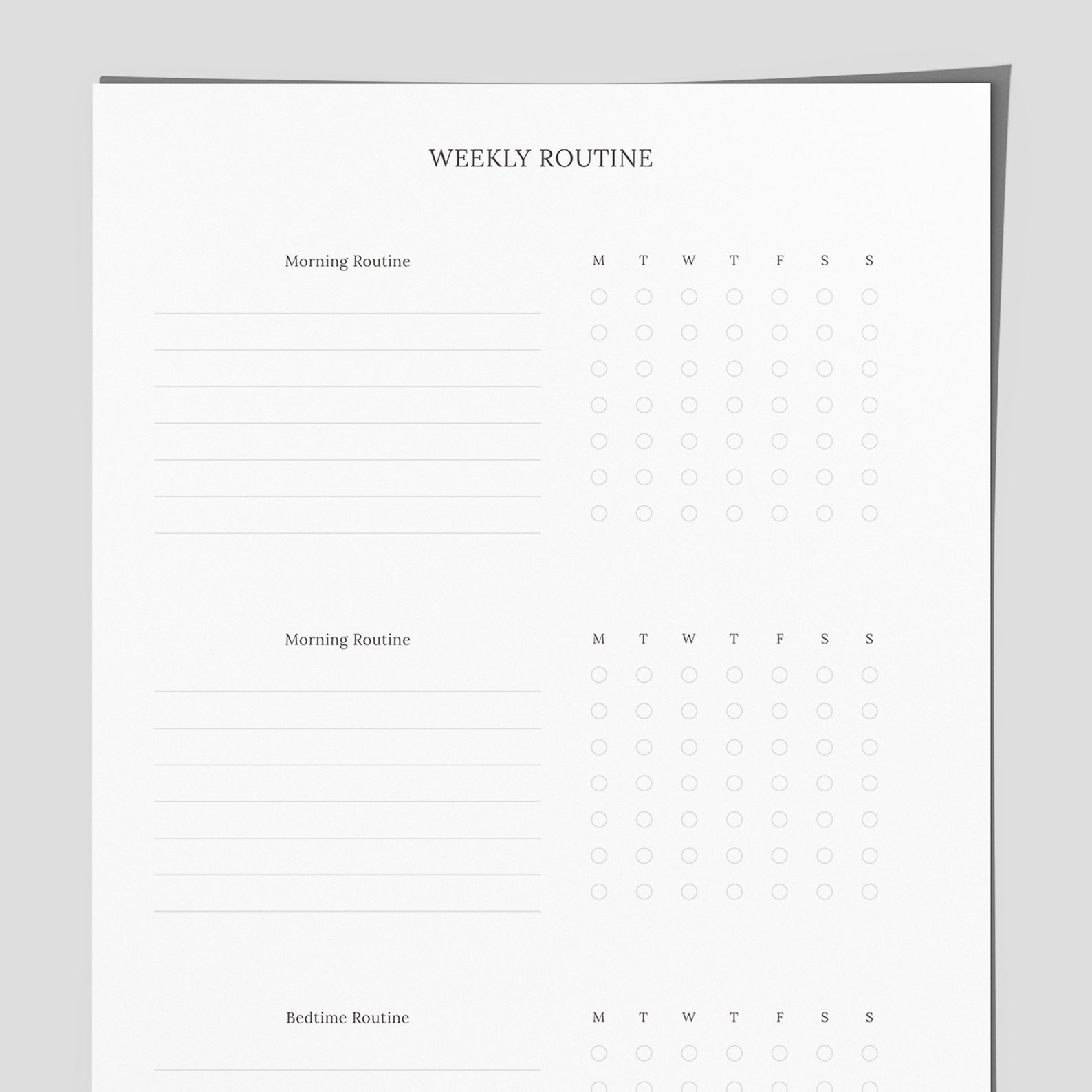 Printable Weekly Routine Sheet Daily Planner Routine | Etsy