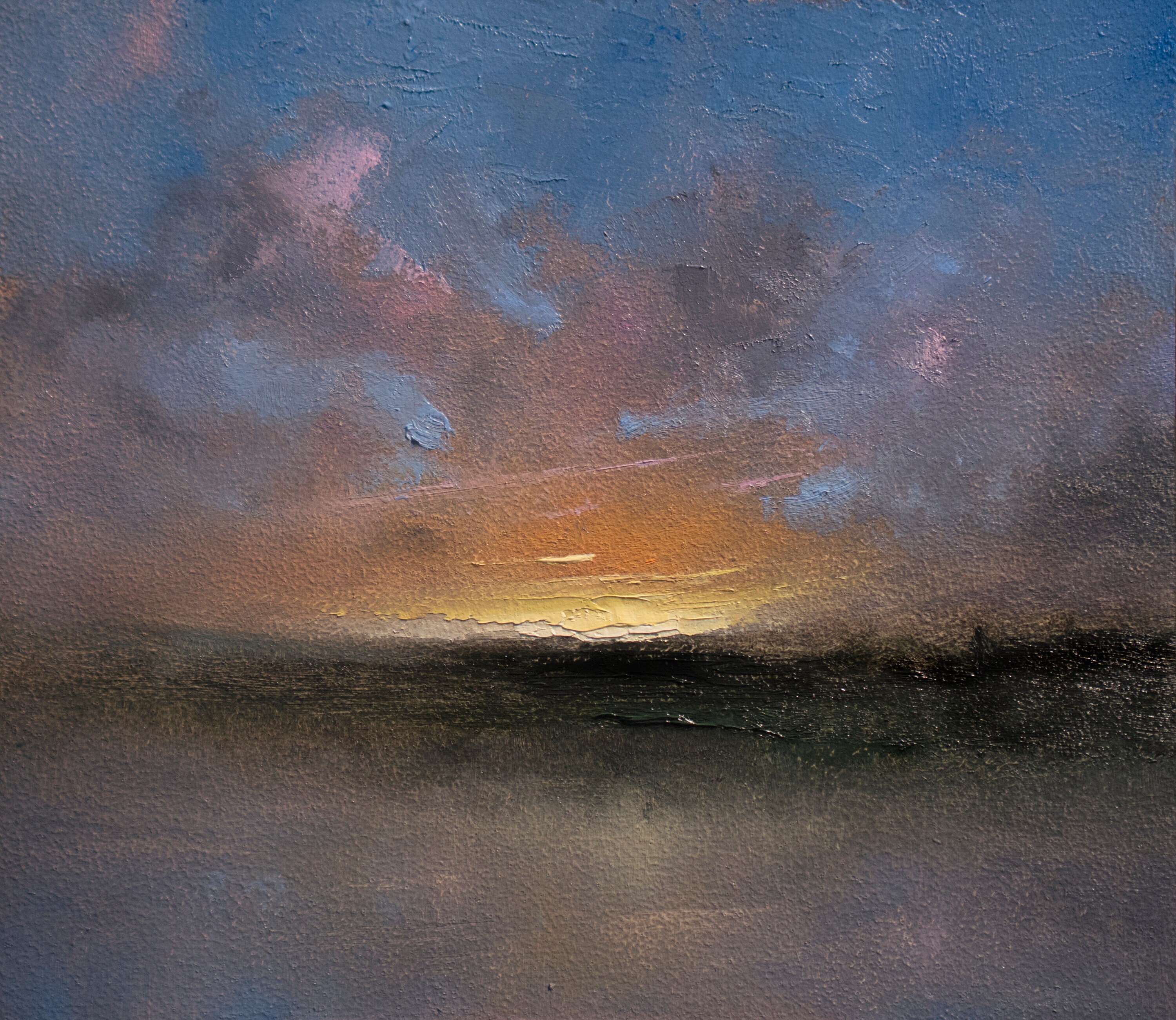 Original Lake Sunset Landscape Oil Painting, Wall Art for Home Decor ...