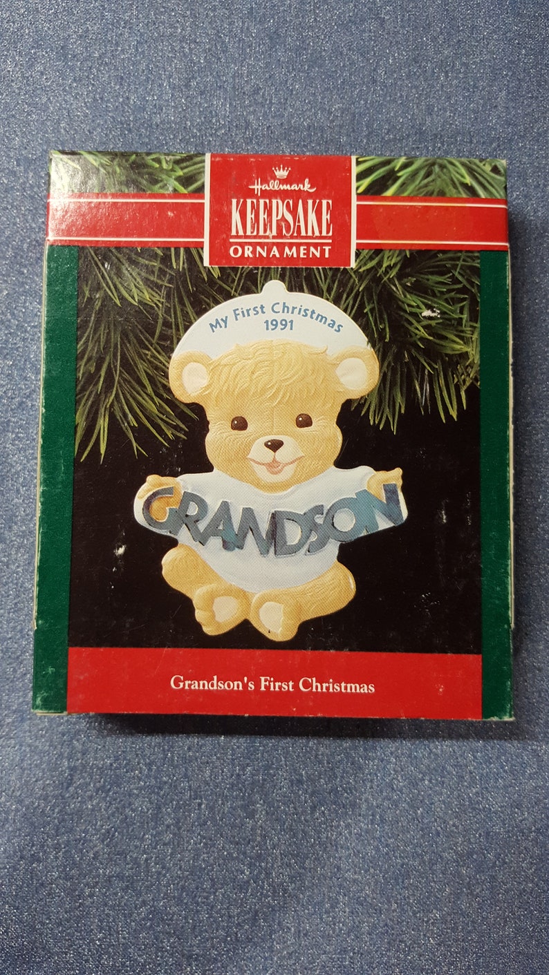 Grandson/'s First Christmas 1991 Hallmark Ornament