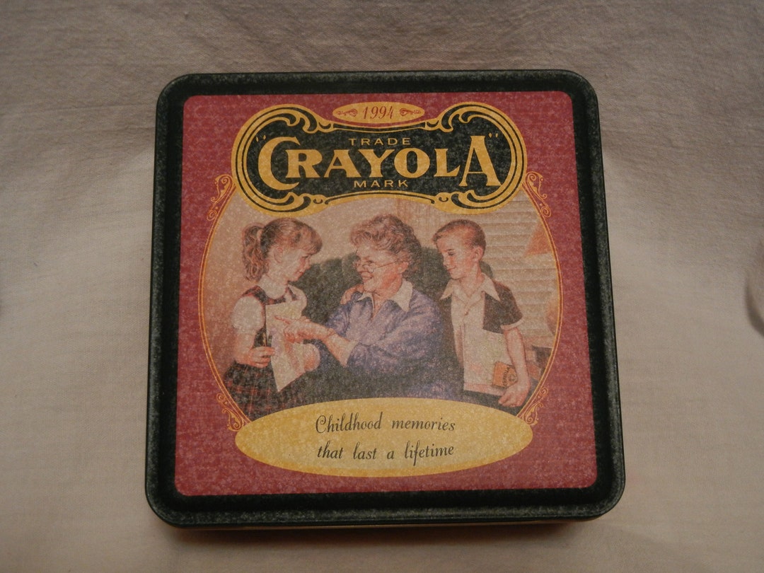 1994 Crayola Crayon Tin W/box of 64 Crayons New Etsy