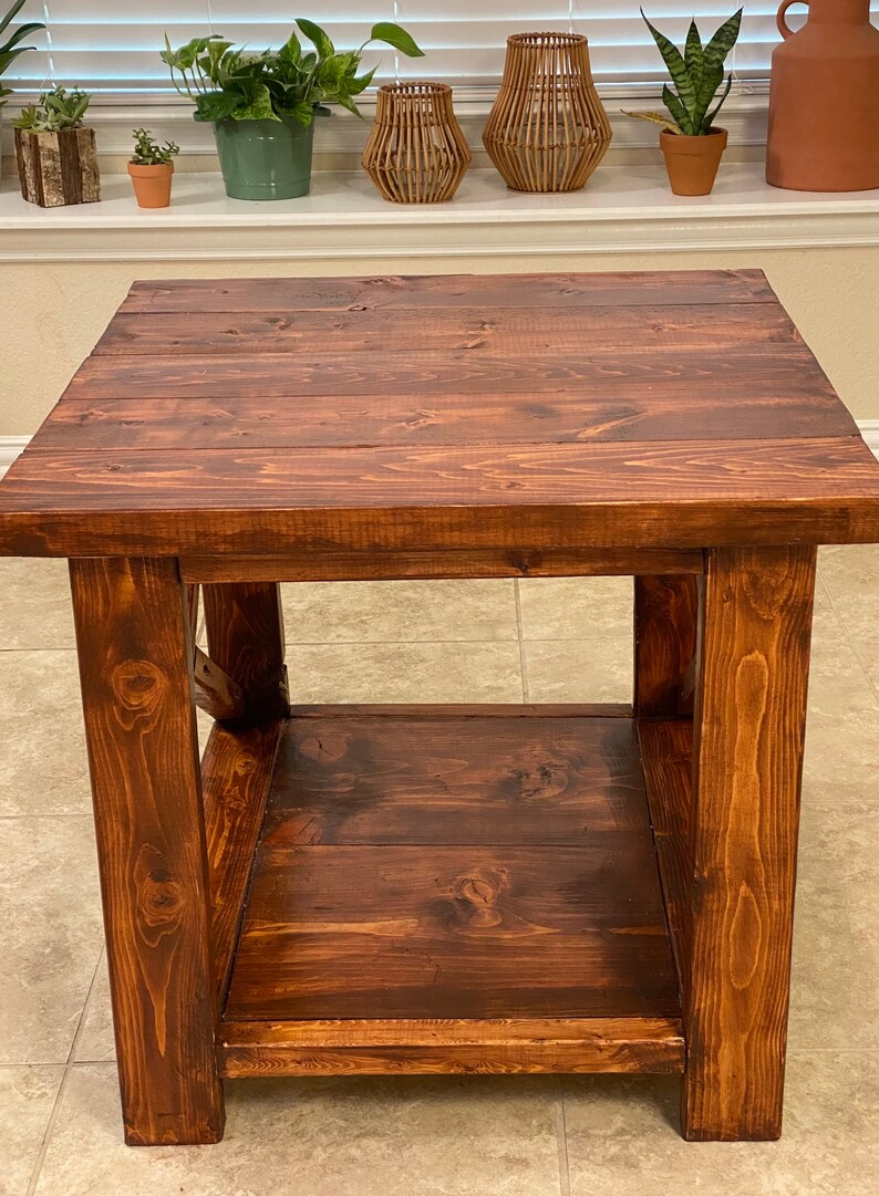 Farmhouse Rustic X End Table Etsy