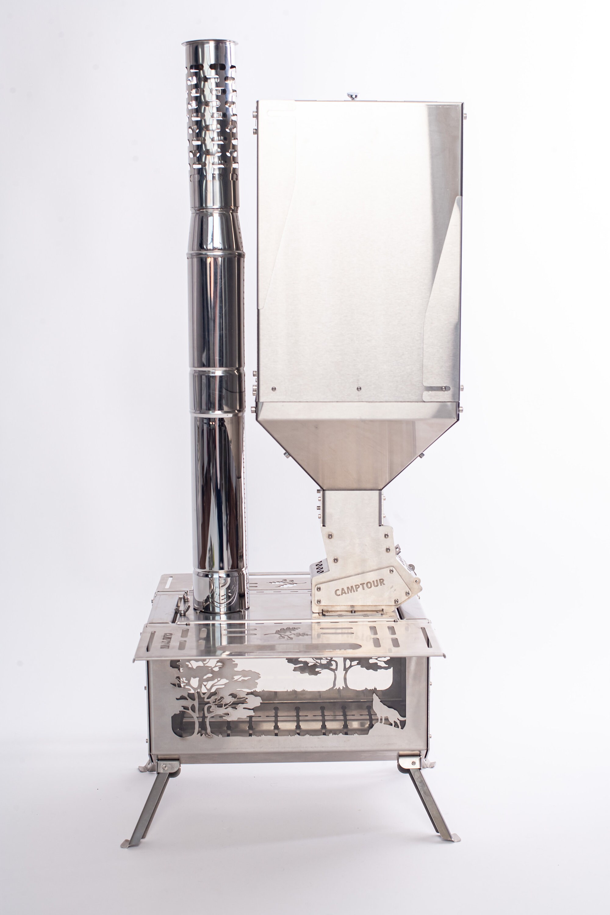 Folding Pellet Torch for Stoves, Potbelly Stoves, Fireplaces With a