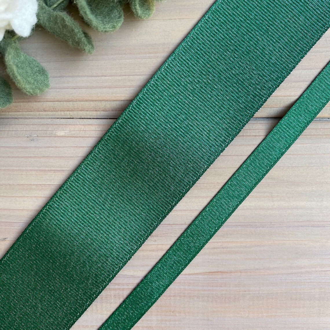 Forest Green Metallic Grosgrain Ribbon, 1.5, 3/8 Ribbon, Hair Bow