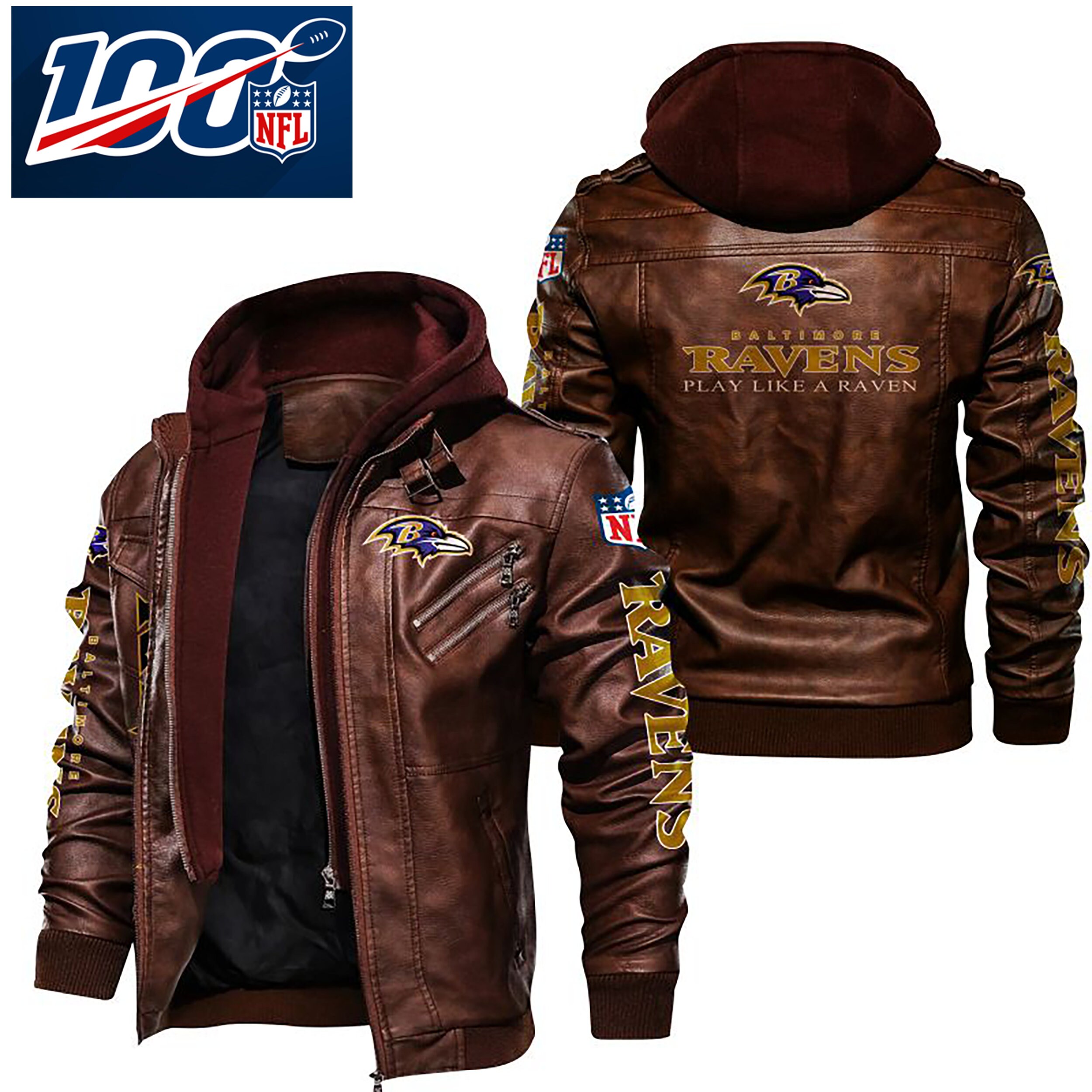 Baltimore Ravens NFL Team Leather Bomber Jacket For Men and Etsy