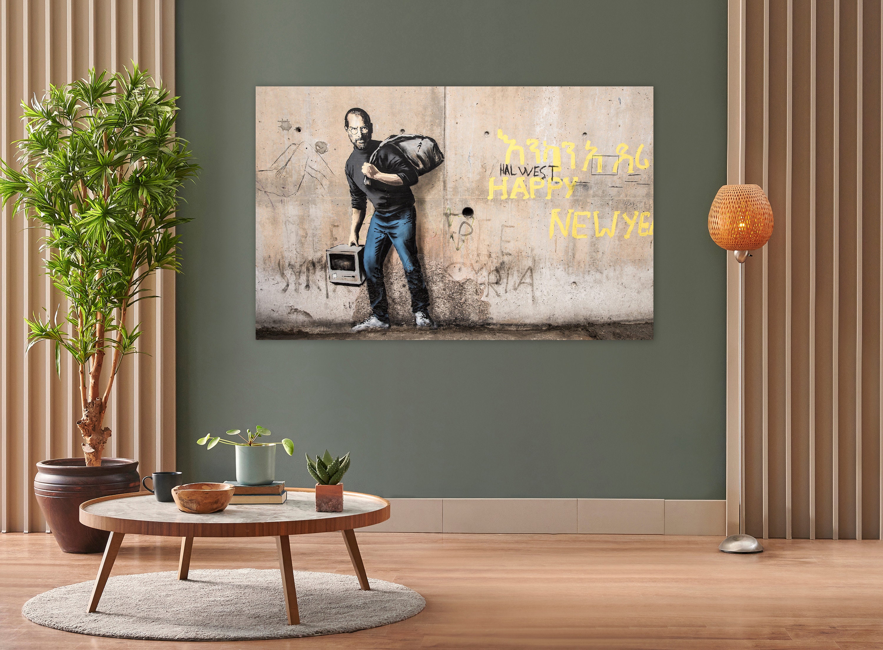 Banksy Uses Steve Jobs Artwork to Highlight Refugee Crisis - Etsy