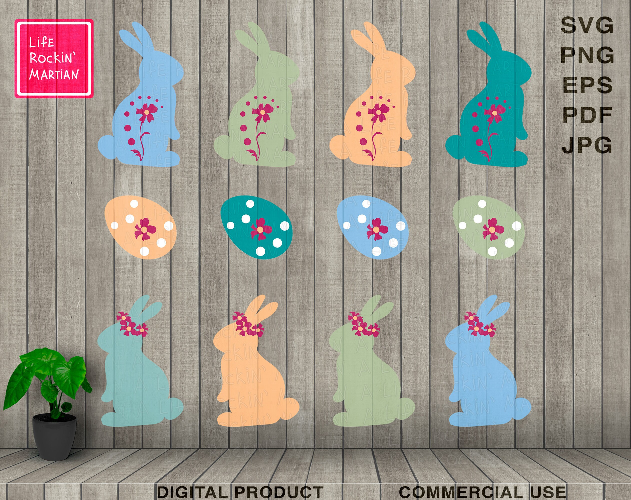 Download Floral bunny SVG. Easter SVG Bundle. Spring svg. Happy ...