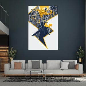Detective Picachu Poster Illustration Art Canvas print Canvas art Wall art  Interior Design