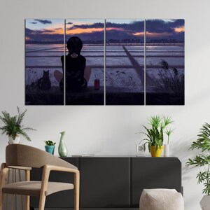 FANTASY ANIME GIRL Canvas Anime Art Canvas Print Art Multipanel Wall Fashion Wall Decor House Design Anime Art Girl Print