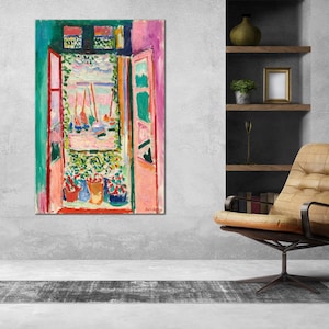 Henri Matisse, View of Open window, Canvas Art Open Window Interior Design Wall Art Henri Matisse Wall art, Henri Matisse Open Window Print