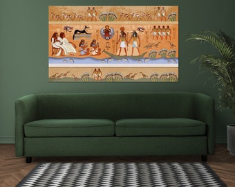 Dioses egipcios Impresión en lienzo Cultura egipcia Arte egipcio Arte en lienzo Diseño de interiores