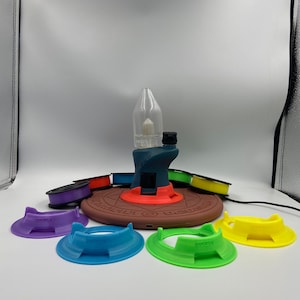 Carta 2 UV GLOW Highlighter Colors  | BlackLight Reactive 3D Printed Stabilizer Base For W/ Pass-Thru Qi Wirless Charging Capabilities