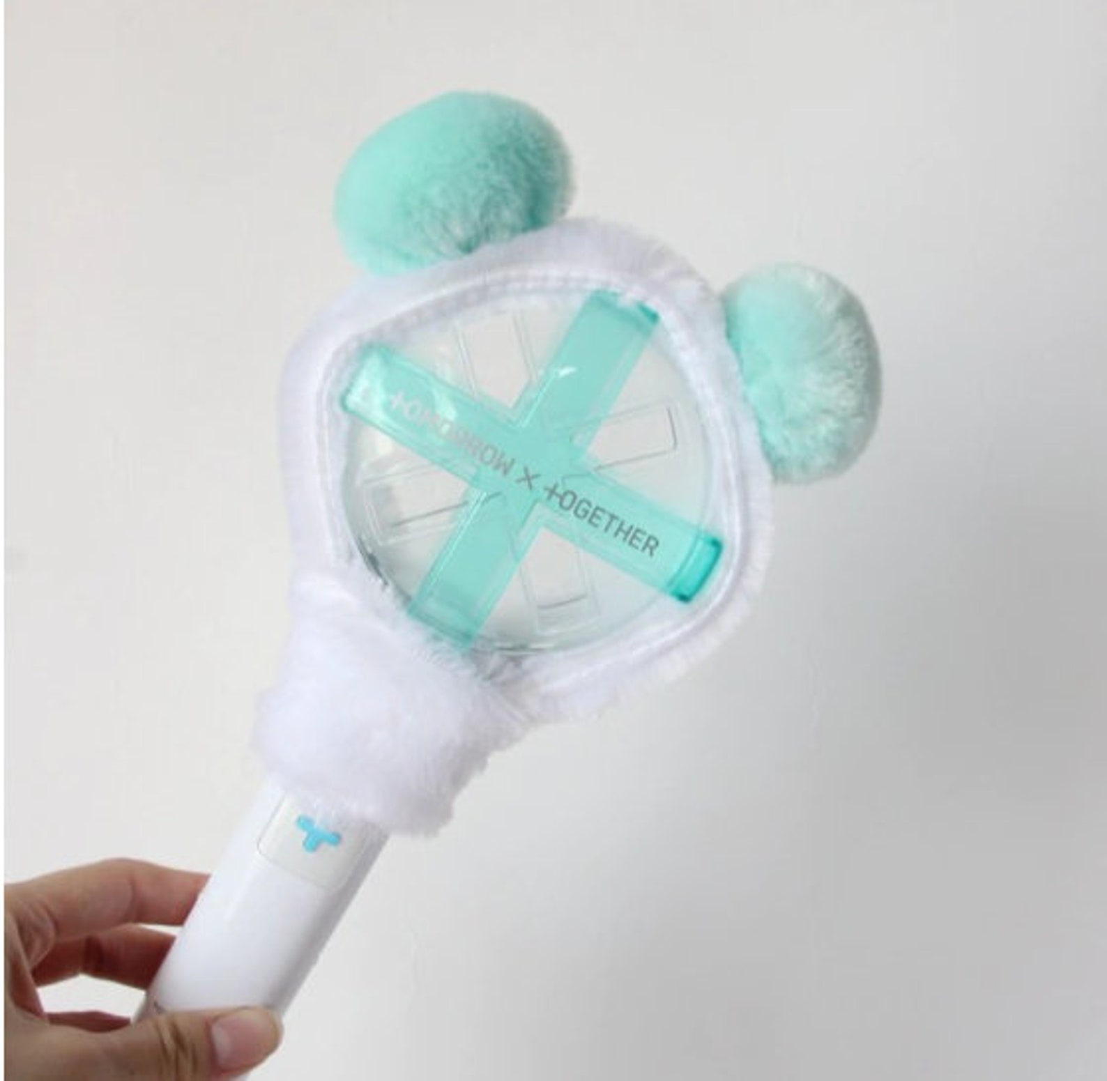 Orizizhic Lightstick Cover For TXT, Plh Light Stick Covers With Bow Cartoon Decorations,Animal Ear Shape Lightstick Protective Cover With 2 Bracelets For TXT Lightstick Ver.2 Concerts (Round Ears