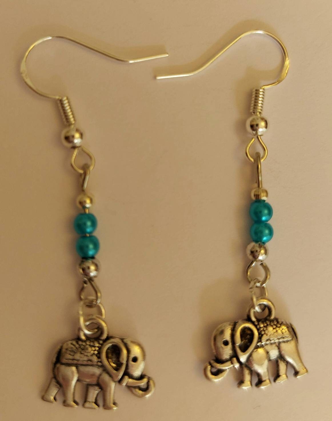 Elephant Drop Earrings - Etsy