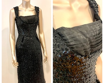 Vintage 1960s Sequined Dress with Shelf Bust