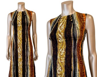 Vintage 1960s Barkcloth Dress by Tiki Togs