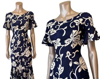 Vintage 1960s Royal Hawaiian Mermaid Dress (Shaheen Knockoff)