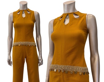 Vintage 1960s Jumpsuit with Coin Waist XS