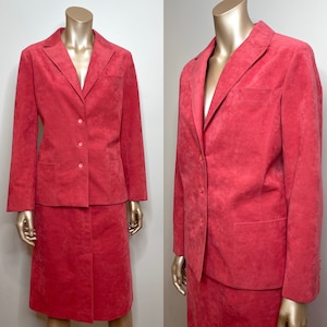 Vintage 1970s Ultra Suede Pink Skirt Suit- Machine Washable!