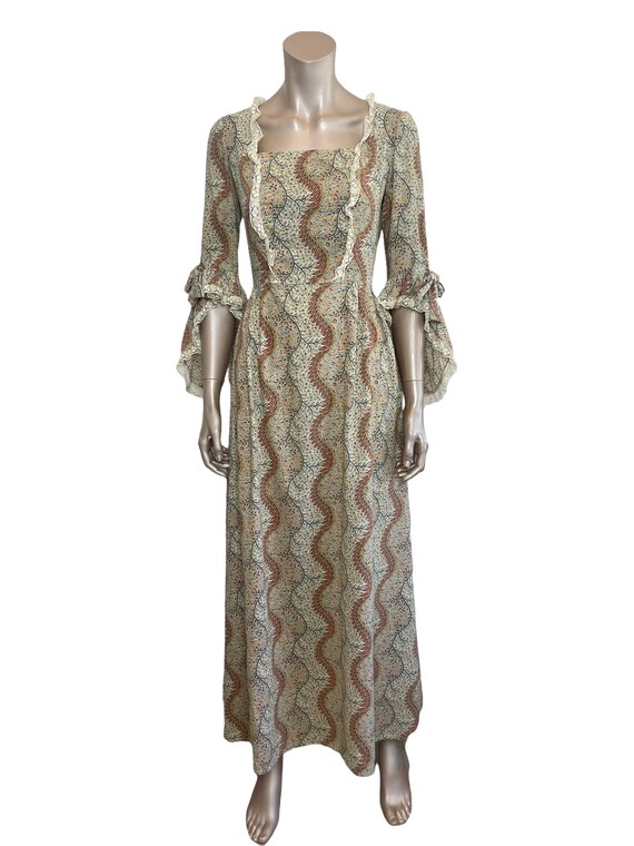 Vintage 1970s Gorgeous Prairie Cottagecore Dress - image 3