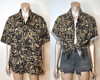 Vintage 1980s Hawaiian Shirt 100% Cotton