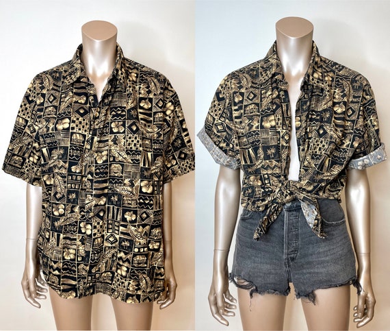 Vintage 1980s Hawaiian Shirt 100% Cotton - image 1