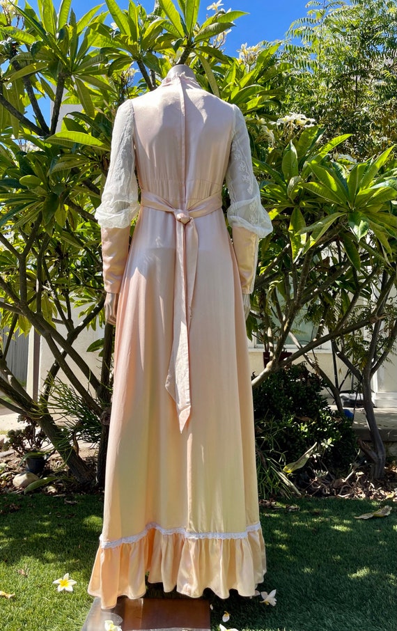 Vintage 1970s Gunne Sax Dress with Lace Sleeves - Gem