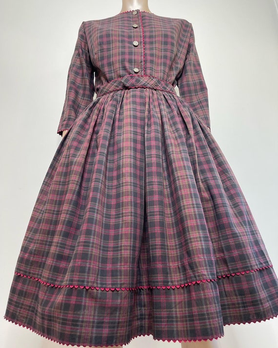 Vintage 1950s/60s Western Style Christmas Dress f… - image 2