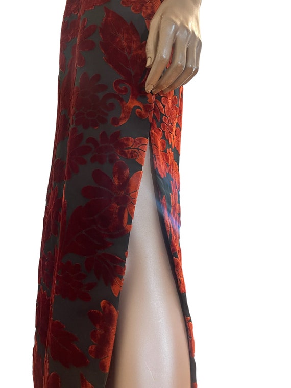 Vintage 1960s Velvet Burnout Cheongsam - image 6