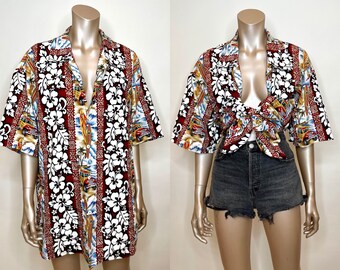 Vintage 1980s Hawaiian Shirt 100% Cotton
