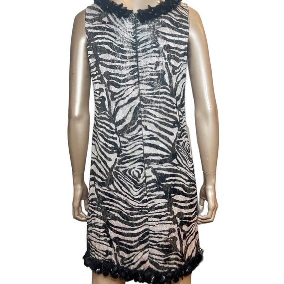 Vintage 1960s Metallic Zebra Print Dress with Pai… - image 4