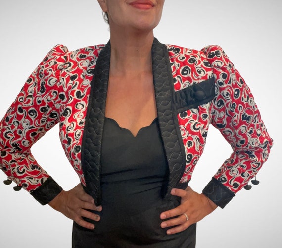 Vintage 1980s Cropped Blazer By Jeanne Marc - image 2