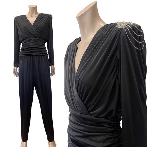 HOLD-Vintage 1980s Glam Jumpsuit with 1930s Style… - image 1