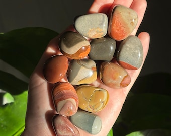 Piedras pulidas de jaspe policromado, cristales de jaspe del desierto para fortalecer, equilibrar y generar energía, piedras de bolsillo pulidas para meditación y sanación.