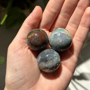 Ocean jasper sphere, sea jasper, crystal ball, crystal sphere, healing crystal, crystal healing, uk crystal shop, home decor, rare crystal