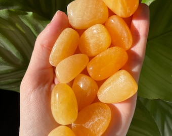 Orange Calcite Tumble Stones | Uplifting Crystal | Intuitively Chosen | Pocket Crystal | Healing Crystals | Gift for Crystal Lover