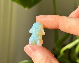 Mini-opaliet Darth Vader-snijwerk | Star Wars-kristallen beeldje van 1,5 cm | Opalite Vader-verzamelobject | Zakkristal | Jedi-cadeau-idee