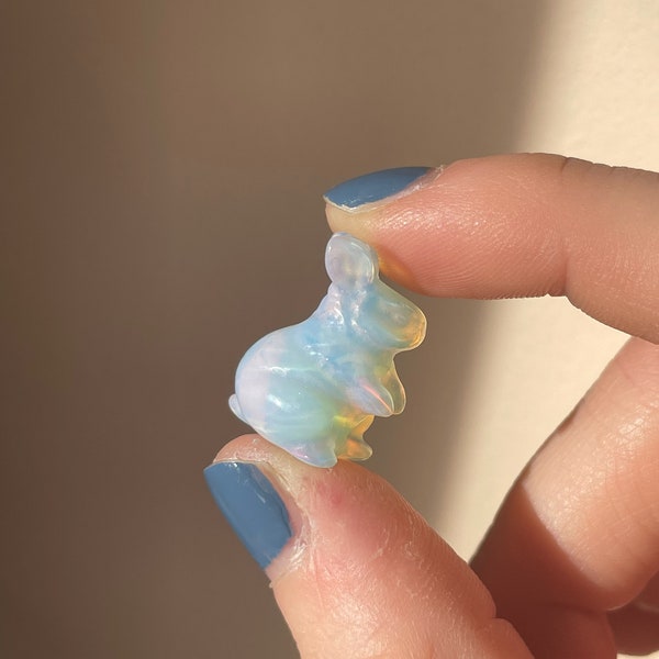 Cute MINI Opalite Rabbit Bunny Crystal Carving, crystal gifts, crystal carvings, carving, gemstones, animal carvings, healing crystals