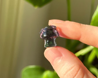 Fluorite Crystal Mushroom | Mini Fluorite Carving | Healing Crystal Gift | Pocket Crystal Totem | Cute Mushroom Crystal Figurine