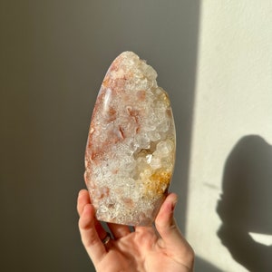 Flower Agate & Pink Amethyst Freeform | Large Statement Crystal | Emotional Healing Inner Peace | Collector’s Display Piece