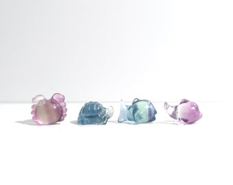 Cute Crystal Sea Animal Carvings, Gifts for healing, Nature gemstone, Crystals gemstones, Mini-cute gift, mini crystals, rainbow fluorite